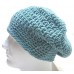 Handmade NEW Blue Slouchy Hat Beanie Tam Crochet Over Mans Womans Gift USA  eb-53845937